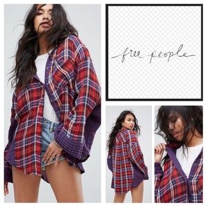 Free People One of the Guys double cotton plaid